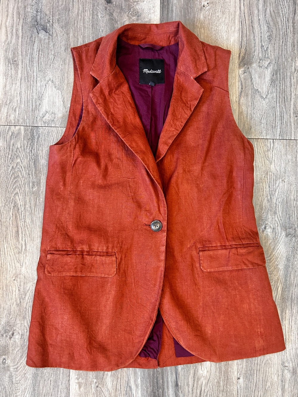MADEWELL Larsen Linen Vest Small